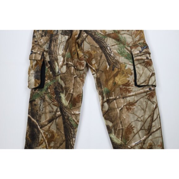 Vtg Scentblocker Mens Large Distressed Camouflage Fleece Wide Leg Cargo Pants - Picture 14 of 16